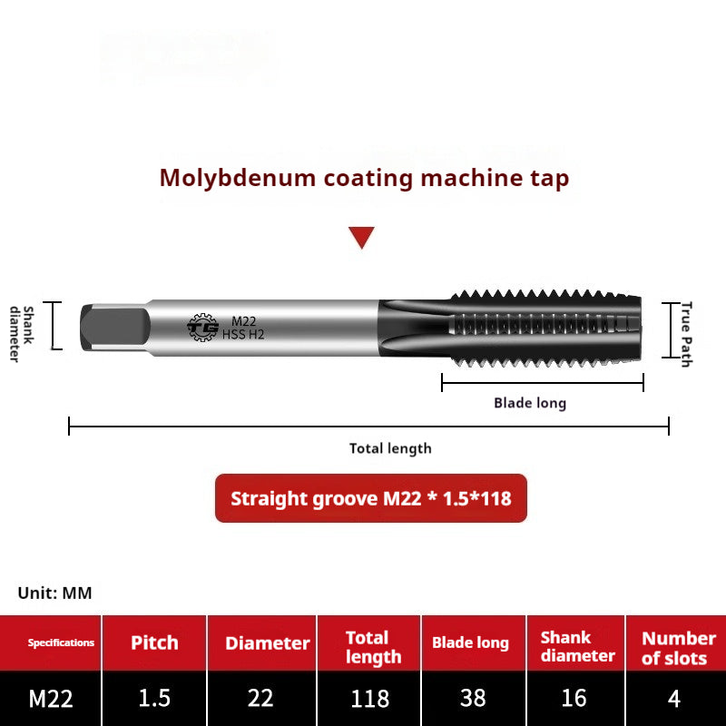 2116-High-performance 6542 molybdenum plating straight groove screw machine with tap high-speed steel tapping thread high-strength processing Shandong Denso Pricision Tools Co.,Ltd.